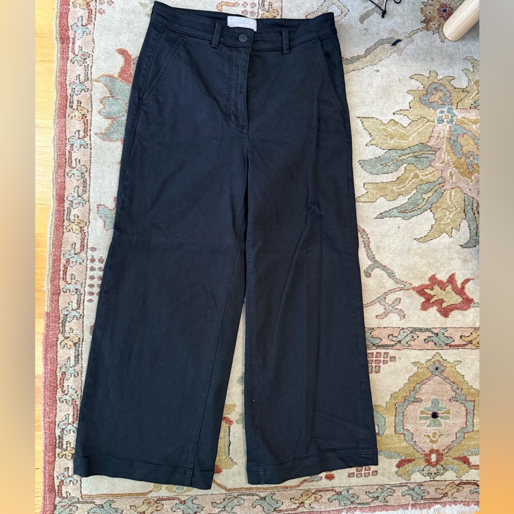 Black Everlane Wide Leg Crop Pants size 6